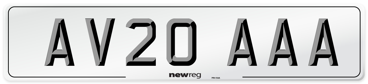 AV20 AAA Number Plate from New Reg